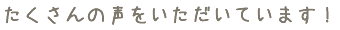 たくさんの声をいただいています